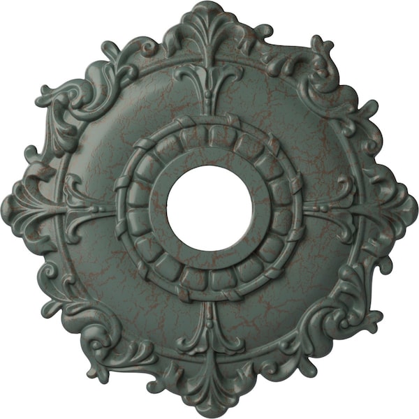 Ekena Millwork Riley Ceiling Medallion (Canopies up to 4 5/8"), 18"OD x 3 1/2"ID x 1 1/2"P, Cloud Burst Crackle CM18RLCBC - main